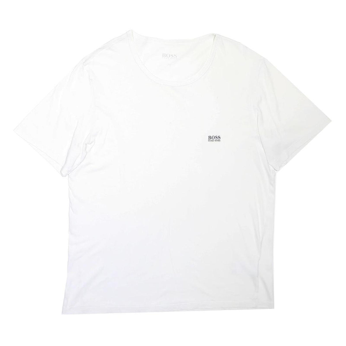 BOSS HUGO BOSS Mens White Plain T-Shirt 2XL Short Sleeve Round Neck Minimal Logo