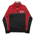 FILA Mens Red & Black Italia Track Jacket M Cotton Blend Zip Plain Sportswear