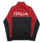 FILA Mens Red & Black Italia Track Jacket M Cotton Blend Zip Plain Sportswear