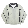 REEBOK Mens Grey & Black Track Jacket M Polyester Blend Zip Athletic Wear