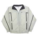 REEBOK Mens Grey & Black Track Jacket M Polyester Blend Zip Athletic Wear