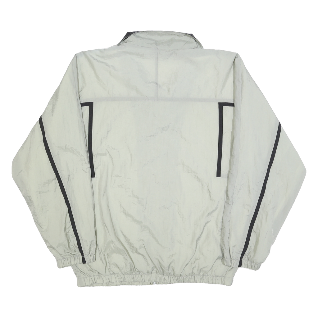 REEBOK Mens Grey & Black Track Jacket M Polyester Blend Zip Athletic Wear