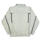 REEBOK Mens Grey & Black Track Jacket M Polyester Blend Zip Athletic Wear