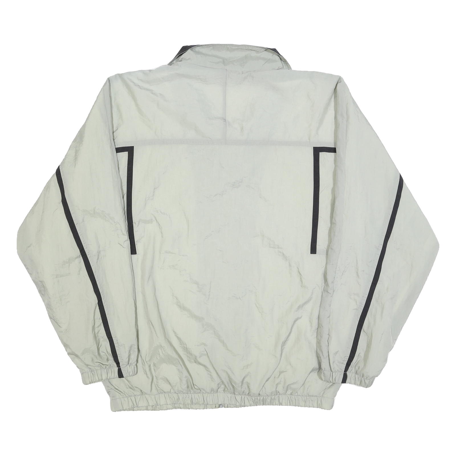 REEBOK Mens Grey & Black Track Jacket M Polyester Blend Zip Athletic Wear