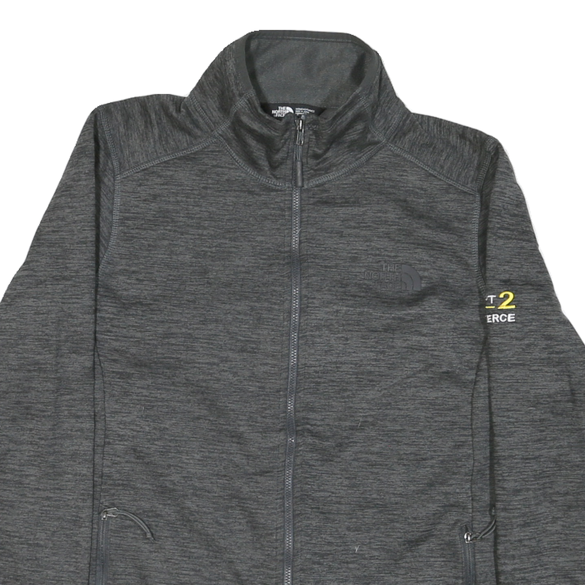 THE NORTH FACE Womens Grey Jacket L Polyester Blend Plain Zip Outdoor Casual