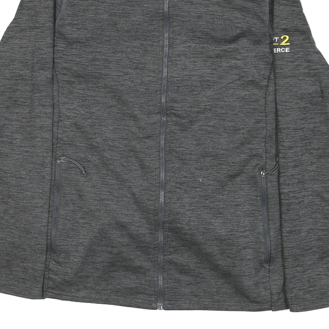 THE NORTH FACE Womens Grey Jacket L Polyester Blend Plain Zip Outdoor Casual