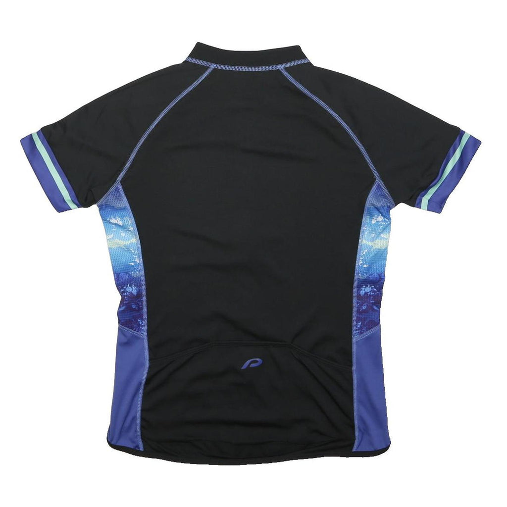 PROTECTIVE Mens Black & Blue Cycling Jersey M Short Sleeve Zip Front Sports