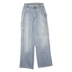 Mens Regular Fit Blue Denim Jeans Cotton Blend Zip Closure W30 L34 Workwear