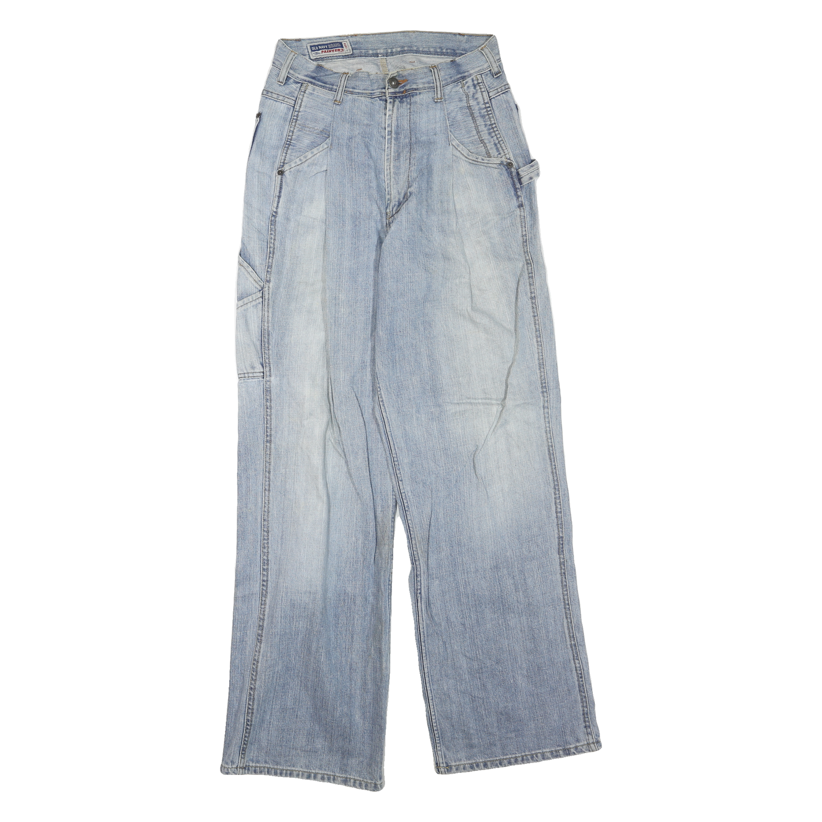 Mens Regular Fit Blue Denim Jeans Cotton Blend Zip Closure W30 L34 Workwear