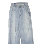 Mens Regular Fit Blue Denim Jeans Cotton Blend Zip Closure W30 L34 Workwear