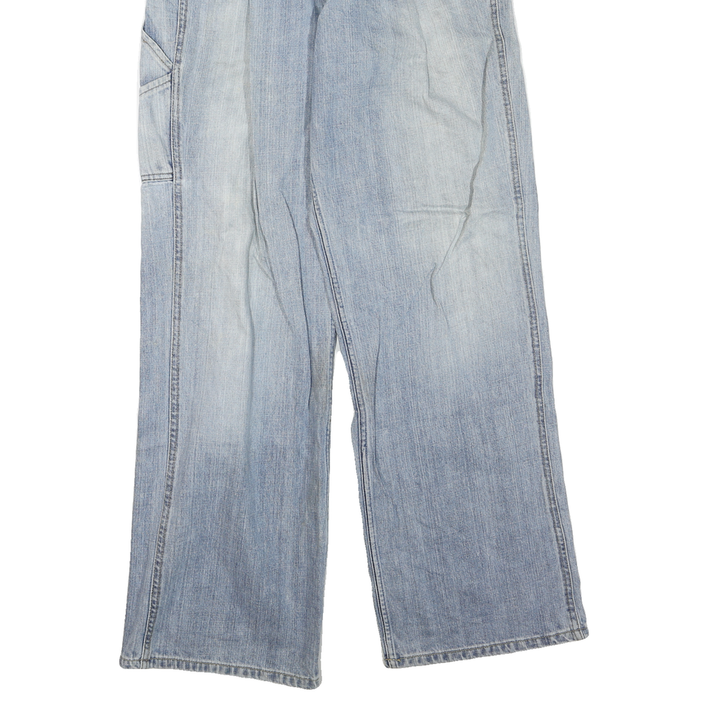 Mens Regular Fit Blue Denim Jeans Cotton Blend Zip Closure W30 L34 Workwear