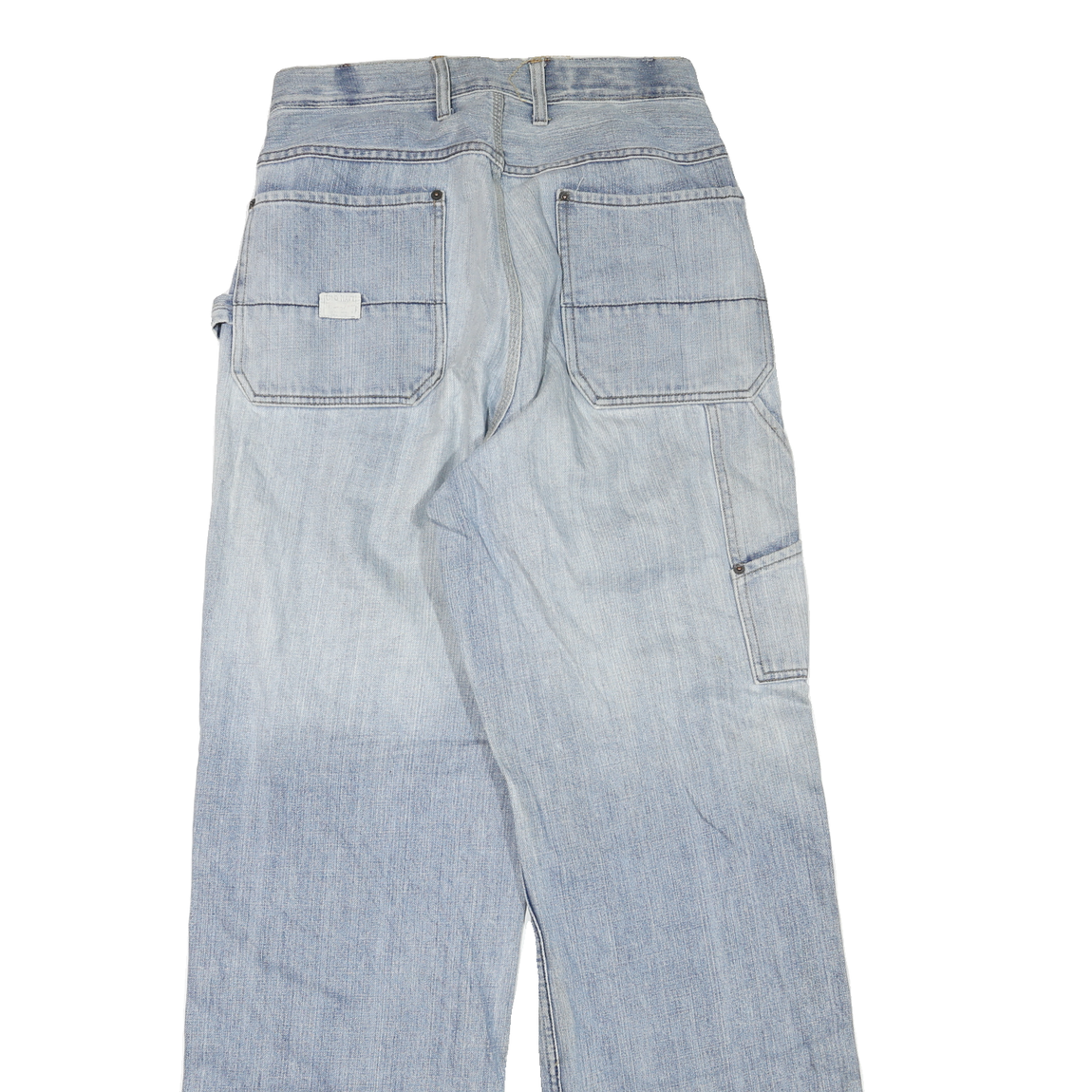 Mens Regular Fit Blue Denim Jeans Cotton Blend Zip Closure W30 L34 Workwear