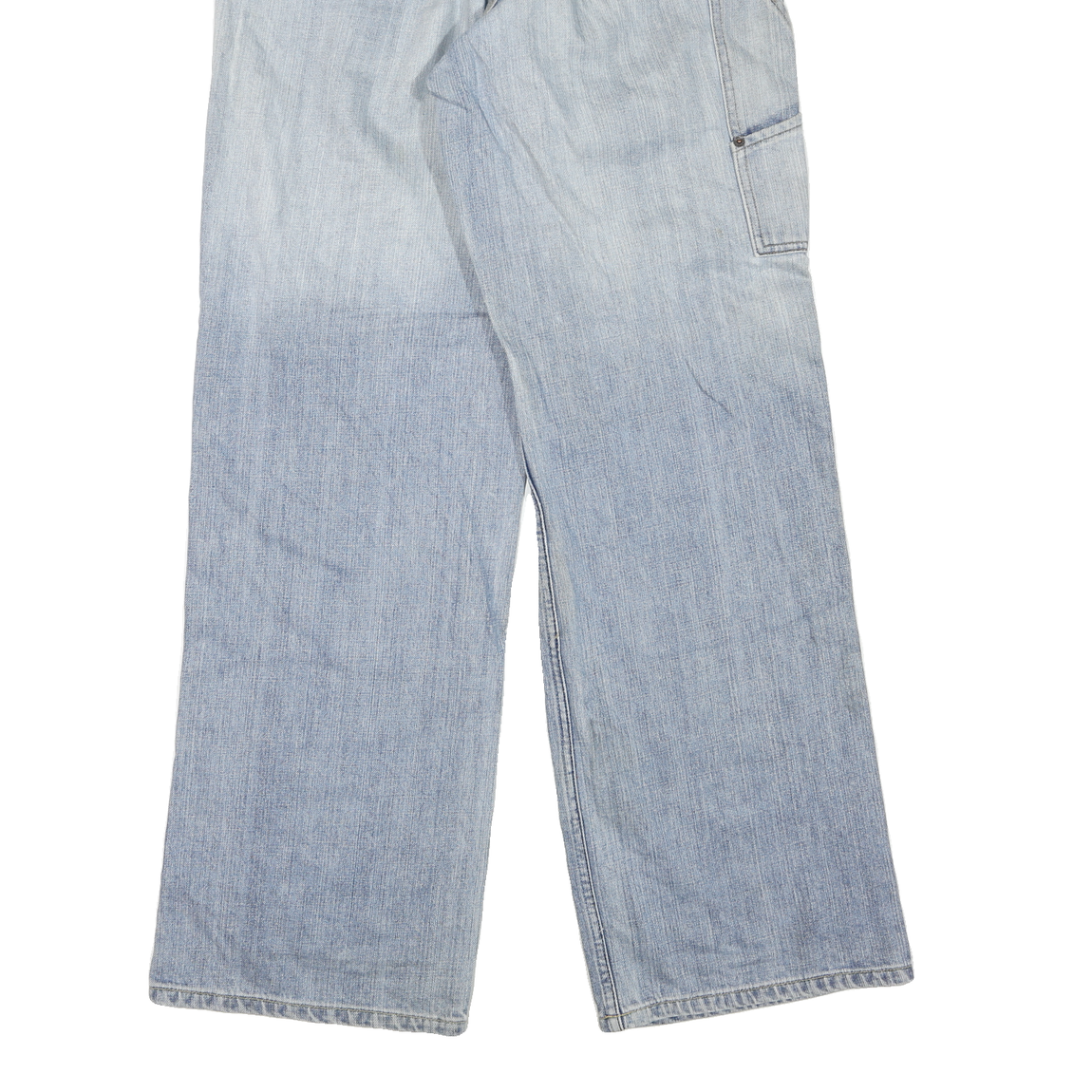 Mens Regular Fit Blue Denim Jeans Cotton Blend Zip Closure W30 L34 Workwear