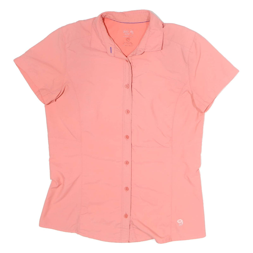 HARD WEAR Womens Pink Plain Shirt M Casual Lightweight Polyester Button Down