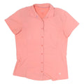 HARD WEAR Womens Pink Plain Shirt M Casual Lightweight Polyester Button Down