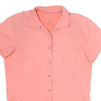 HARD WEAR Womens Pink Plain Shirt M Casual Lightweight Polyester Button Down