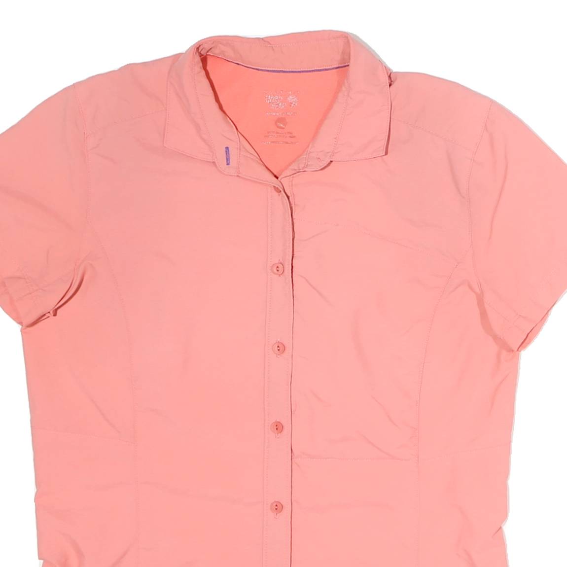 HARD WEAR Womens Pink Plain Shirt M Casual Lightweight Polyester Button Down