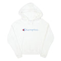 CHAMPION Mens White Hoodie S Cotton Blend Pullover Drawstring Hood
