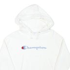 CHAMPION Mens White Hoodie S Cotton Blend Pullover Drawstring Hood