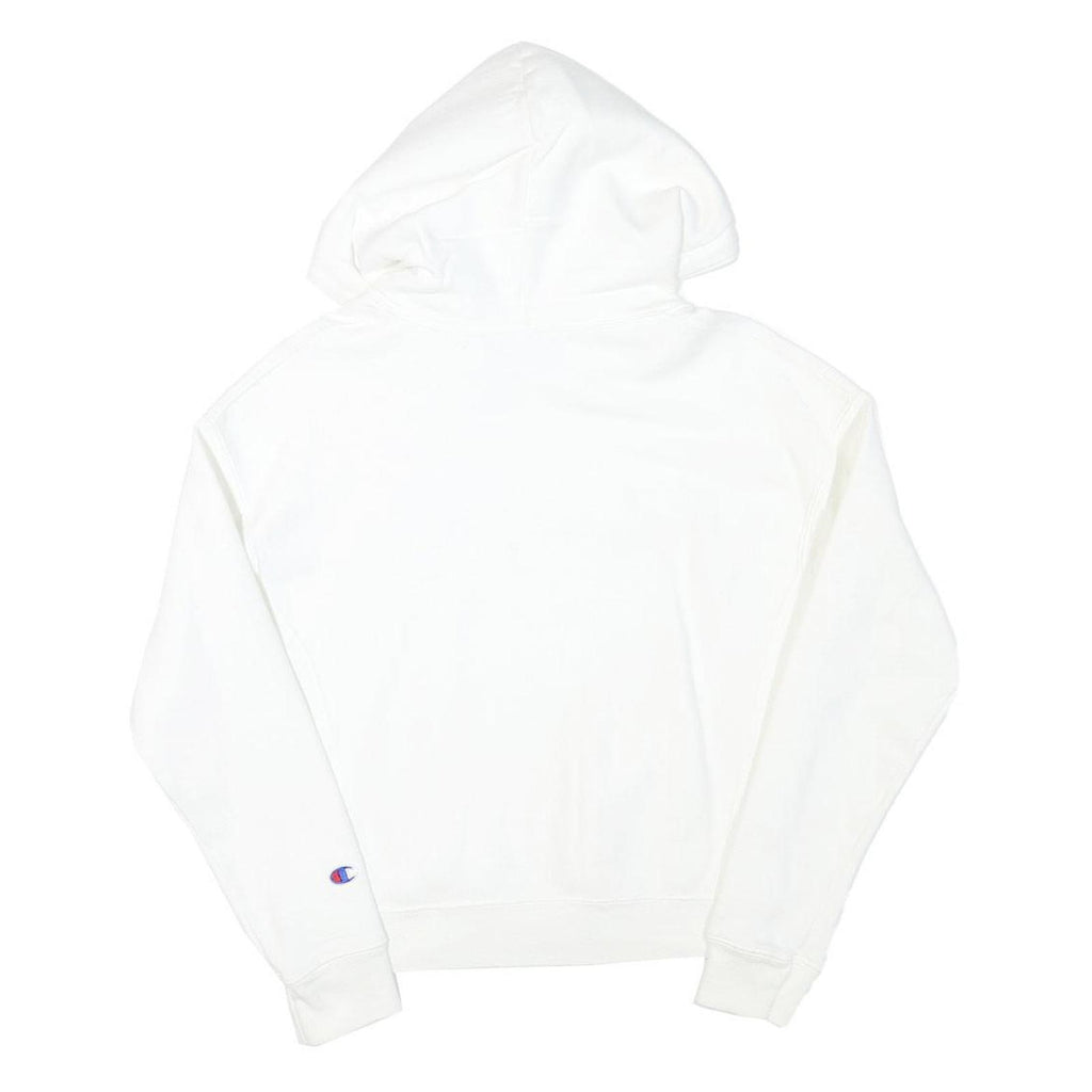 CHAMPION Mens White Hoodie S Cotton Blend Pullover Drawstring Hood