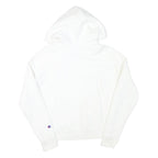 CHAMPION Mens White Hoodie S Cotton Blend Pullover Drawstring Hood
