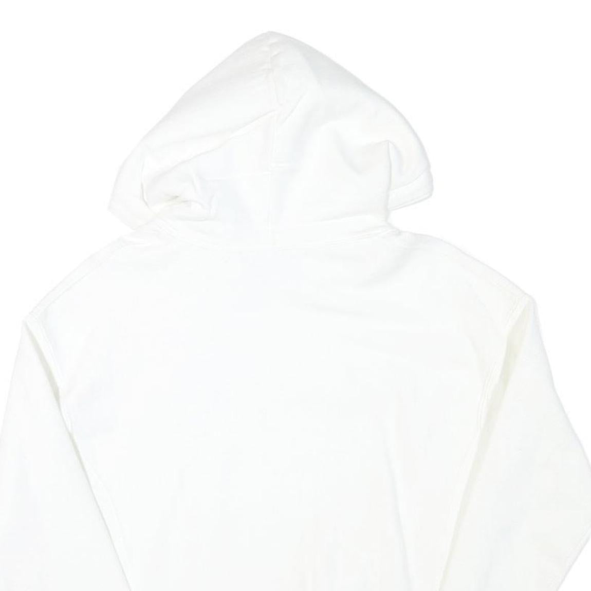 CHAMPION Mens White Hoodie S Cotton Blend Pullover Drawstring Hood