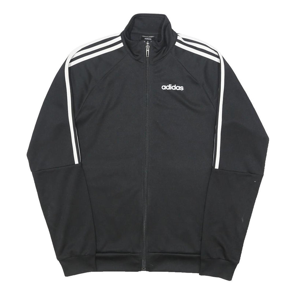 ADIDAS Mens Black & White Track Jacket XS Polyester Zip Stripe Sportswear