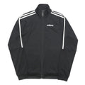ADIDAS Mens Black & White Track Jacket XS Polyester Zip Stripe Sportswear