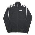 ADIDAS Mens Black & White Track Jacket XS Polyester Zip Stripe Sportswear