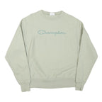CHAMPION Mens Pale Green Crew Neck M Cotton Blend Sweatshirt Pullover Logo