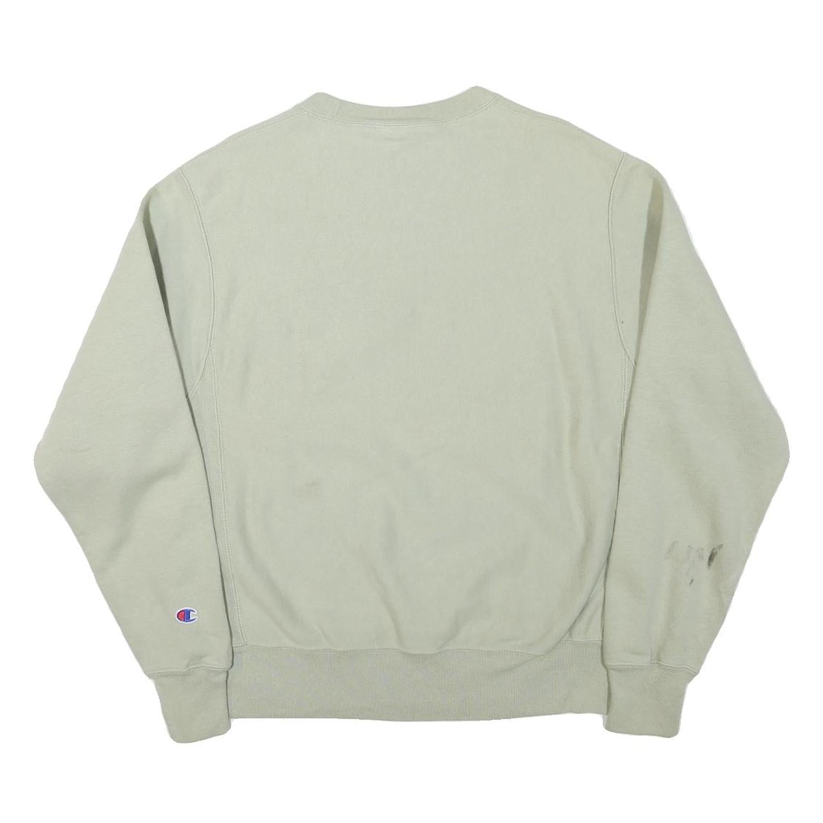 CHAMPION Mens Pale Green Crew Neck M Cotton Blend Sweatshirt Pullover Logo