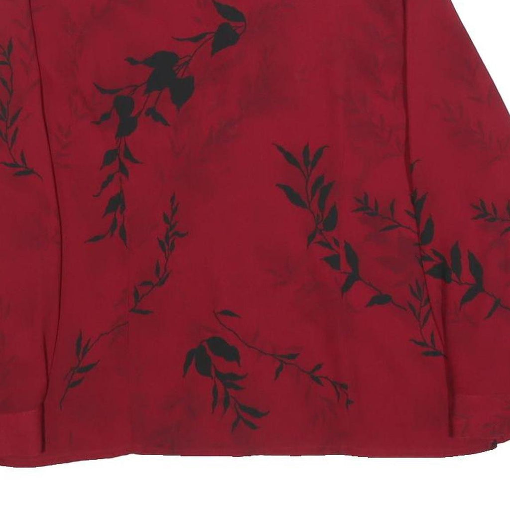 ALFRED DUNNER Womens Red Printed Shirt Long Sleeve Collared M Button Front