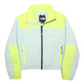 THE NORTH FACE Womens Yellow & Light Blue Puffer Jacket M Nylon Zip Outdoor Wear