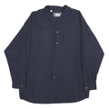 AMB Mens Navy Plain Shirt XL Button Closure Soft Viscose Blend