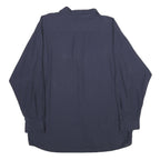 AMB Mens Navy Plain Shirt XL Button Closure Soft Viscose Blend