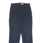 CARHARTT Mens Cotton Blend Navy Relaxed Leg Trousers W28 L30 Workwear Zip