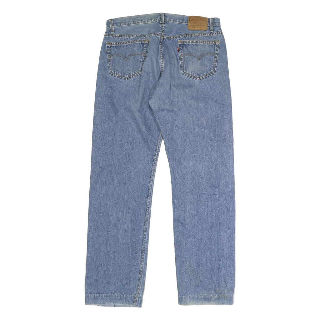 LEVI'S 501 Mens Jeans Blue Regular Straight Denim Medium W36 L32 Classic Button