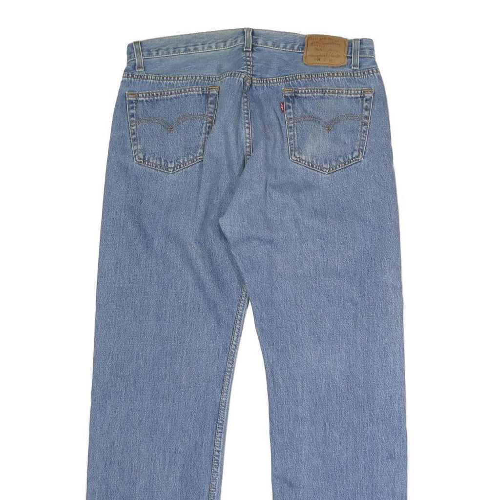 LEVI'S 501 Mens Jeans Blue Regular Straight Denim Medium W36 L32 Classic Button
