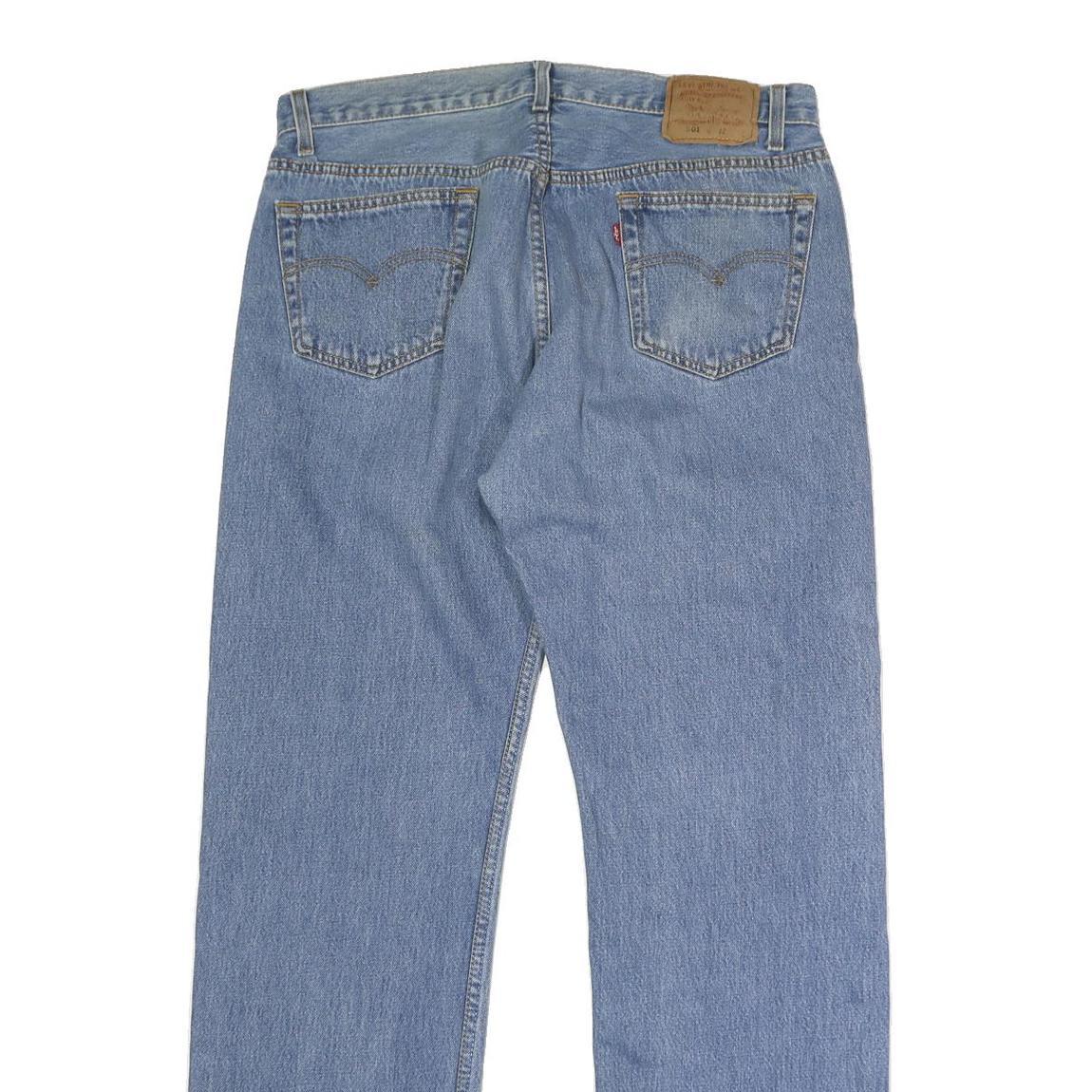 LEVI'S 501 Mens Jeans Blue Regular Straight Denim Medium W36 L32 Classic Button