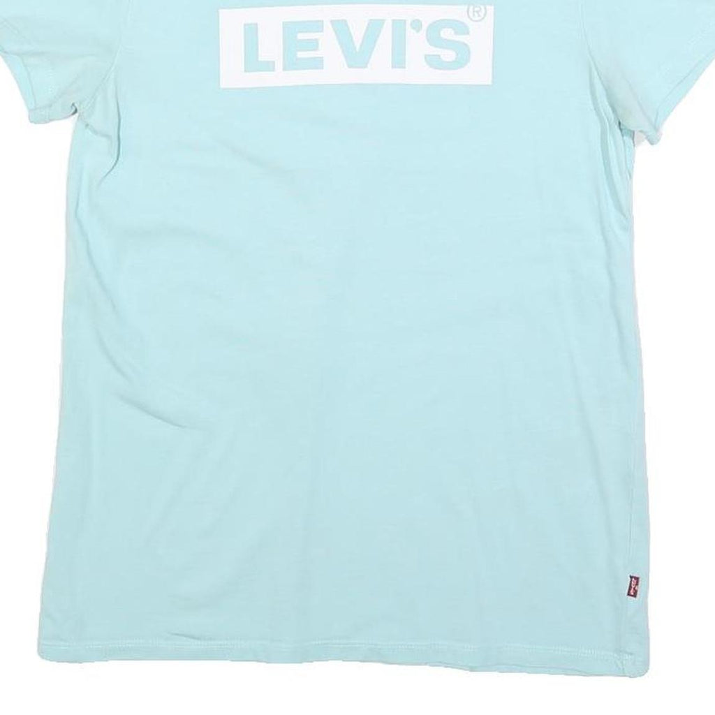 LEVI'S Womens Blue Graphic T-Shirt S Short Sleeve Crew Neck Cotton Blend
