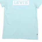 LEVI'S Womens Blue Graphic T-Shirt S Short Sleeve Crew Neck Cotton Blend