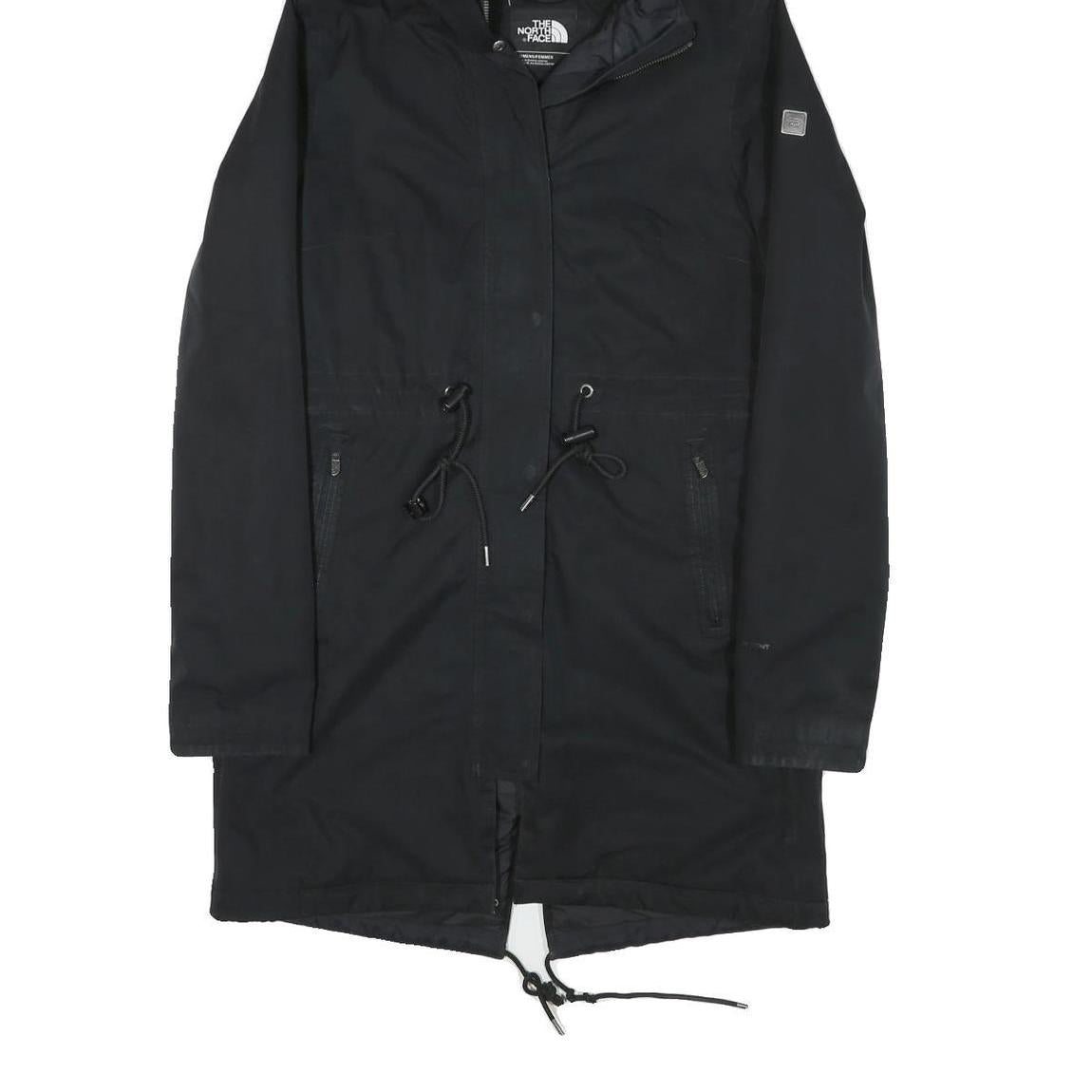 THE NORTH FACE Womens Black Outdoor Jacket S Polyester Blend Plain Hooded Zip