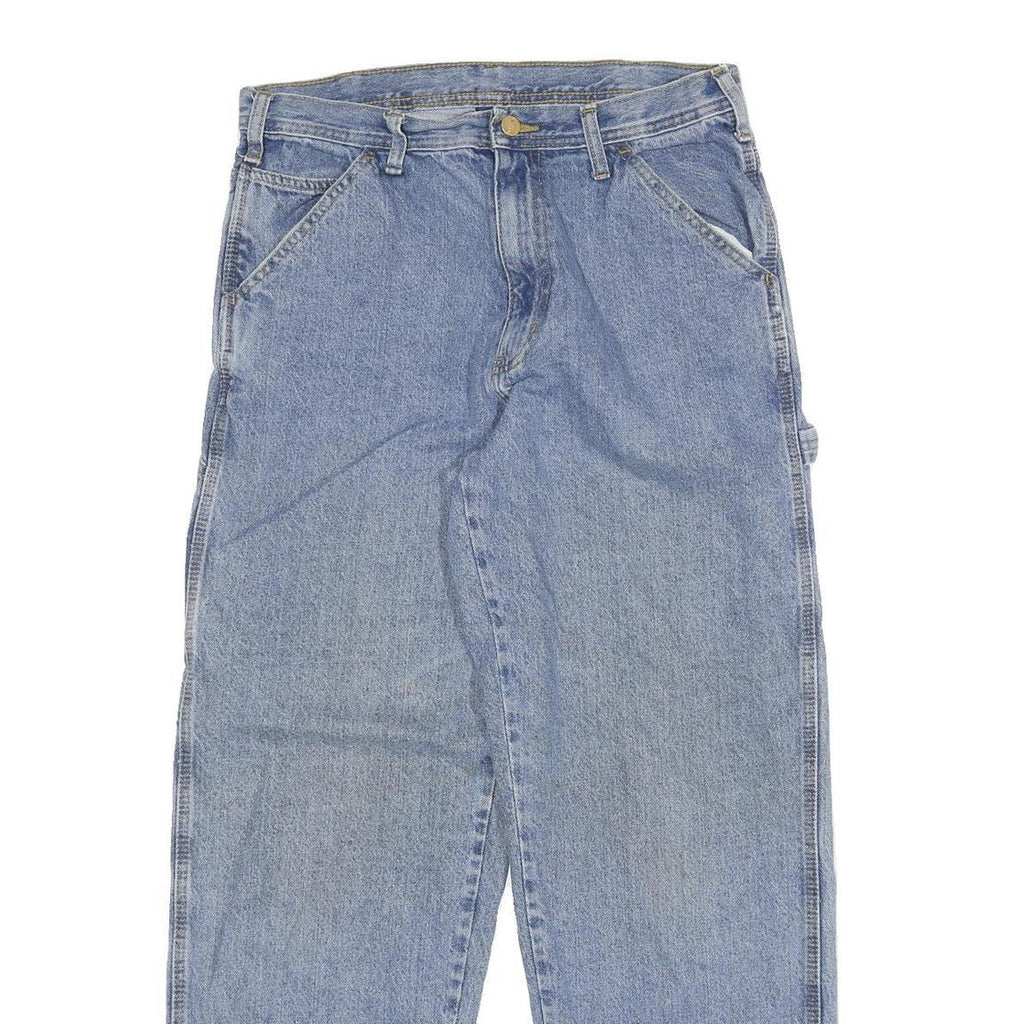 CARHARTT Mens Relaxed Blue Jeans Denim Light W33 L32 Workwear Zip Closure