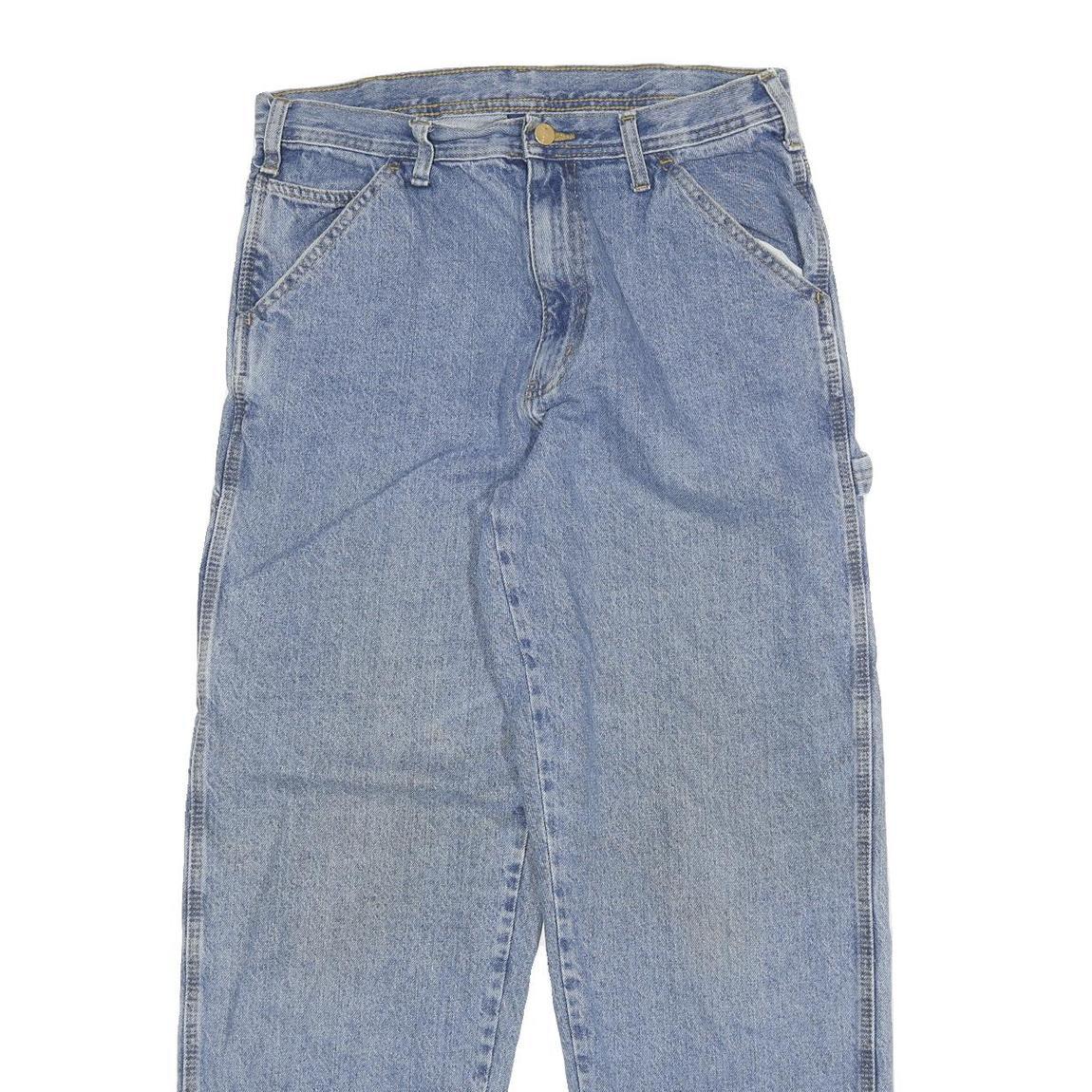 CARHARTT Mens Relaxed Blue Jeans Denim Light W33 L32 Workwear Zip Closure