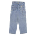 CARHARTT Mens Relaxed Blue Jeans Denim Light W33 L32 Workwear Zip Closure
