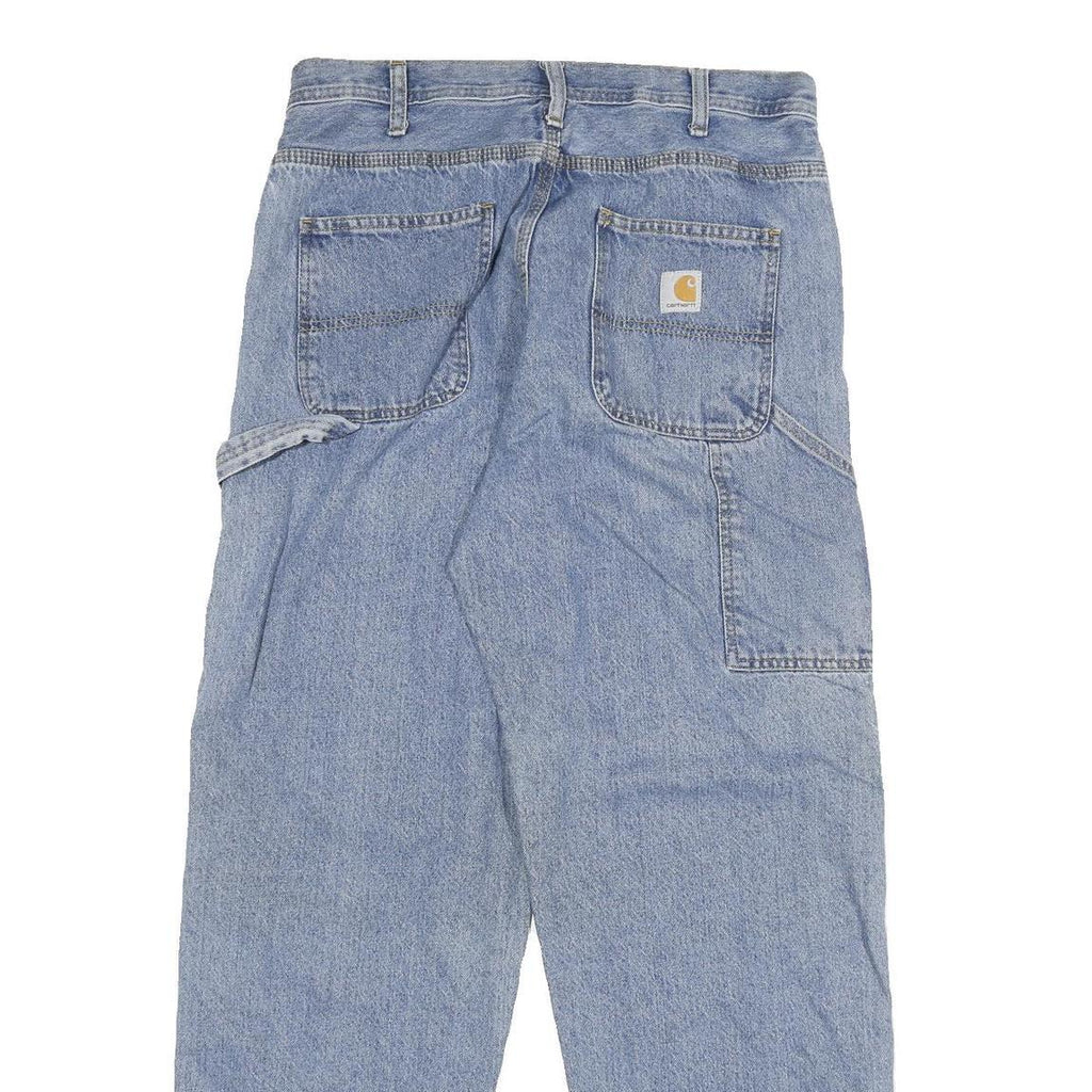 CARHARTT Mens Relaxed Blue Jeans Denim Light W33 L32 Workwear Zip Closure