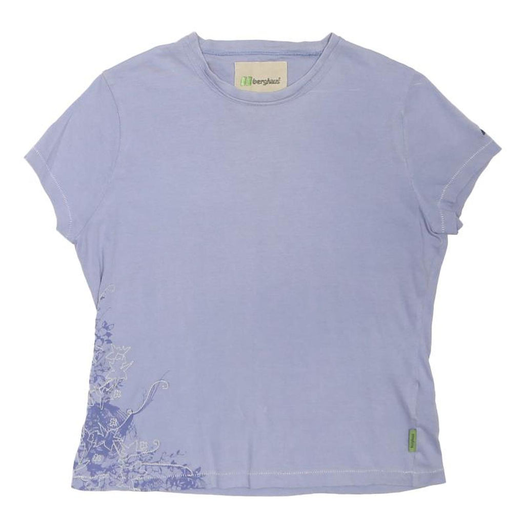 BERGHAUS Girls Blue Graphic T-Shirt 12Y Short Sleeve Crew Neck Cotton Blend