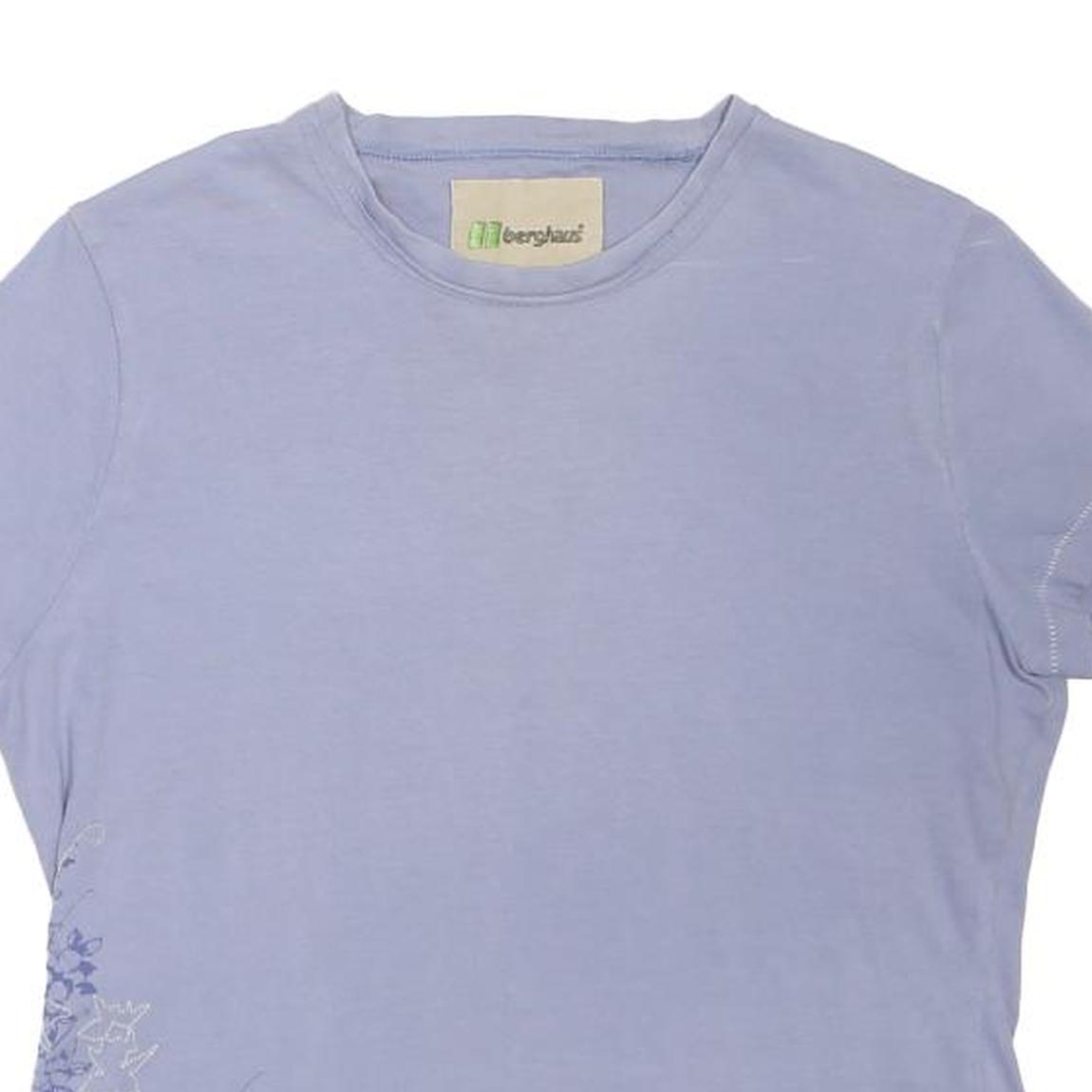 BERGHAUS Girls Blue Graphic T-Shirt 12Y Short Sleeve Crew Neck Cotton Blend
