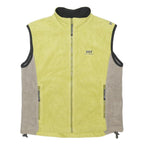 HELLY HANSEN Mens Yellow & Grey Fleece Gilet M Polyester Zip Casual Outerwear