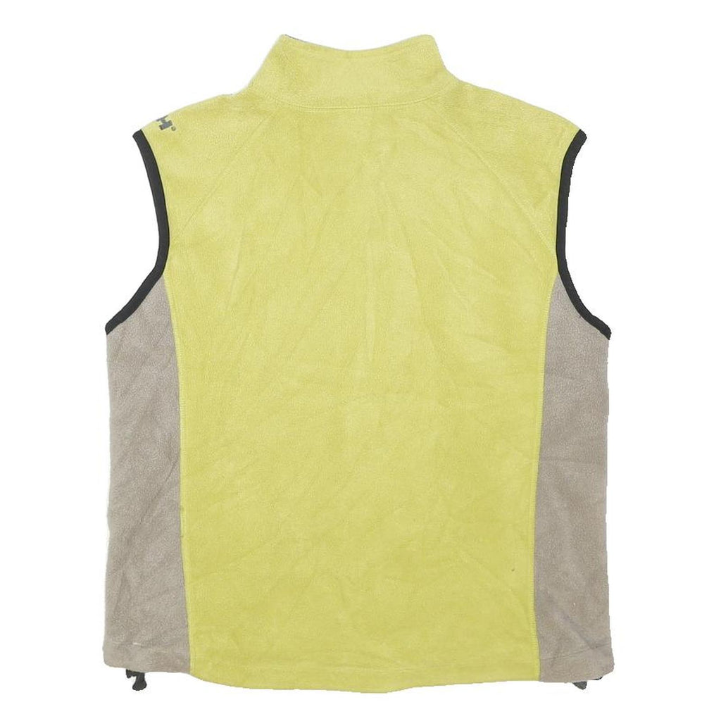 HELLY HANSEN Mens Yellow & Grey Fleece Gilet M Polyester Zip Casual Outerwear